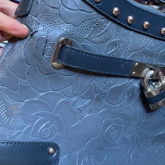 SUMMER SALE Sharif 🌹Vintage NY Designer Leather Studded Purse w/ Silver Lock - Picture 13 of 16